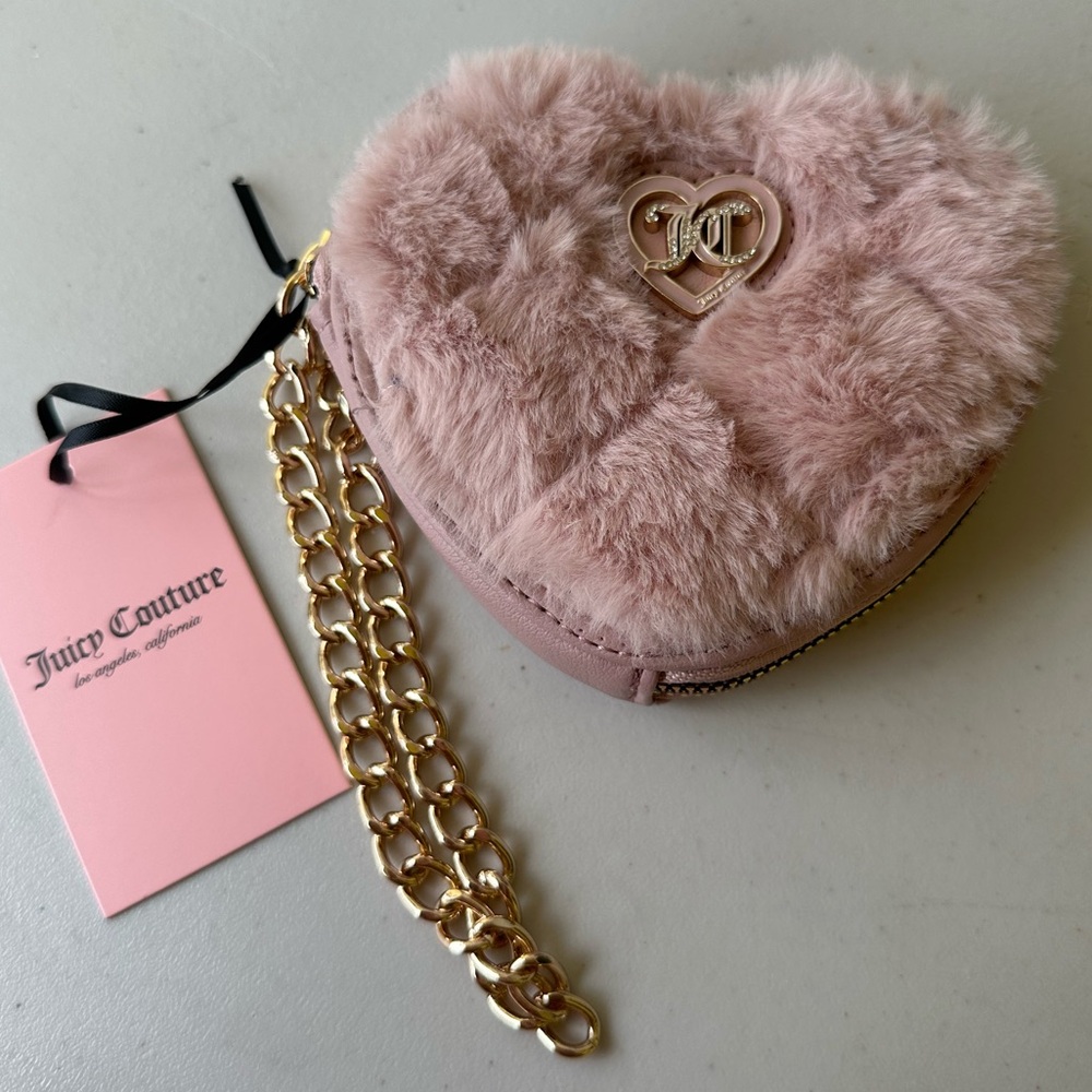 Juicy Couture Pink Heart-Shaped Fur Bag - Picture 5 of 7